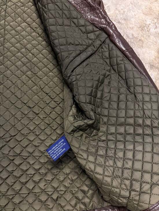 vintage 1990s cowhide BOMBER leather jacket M brown STUCTURE motorcycle Y2K - Picture 5 of 8